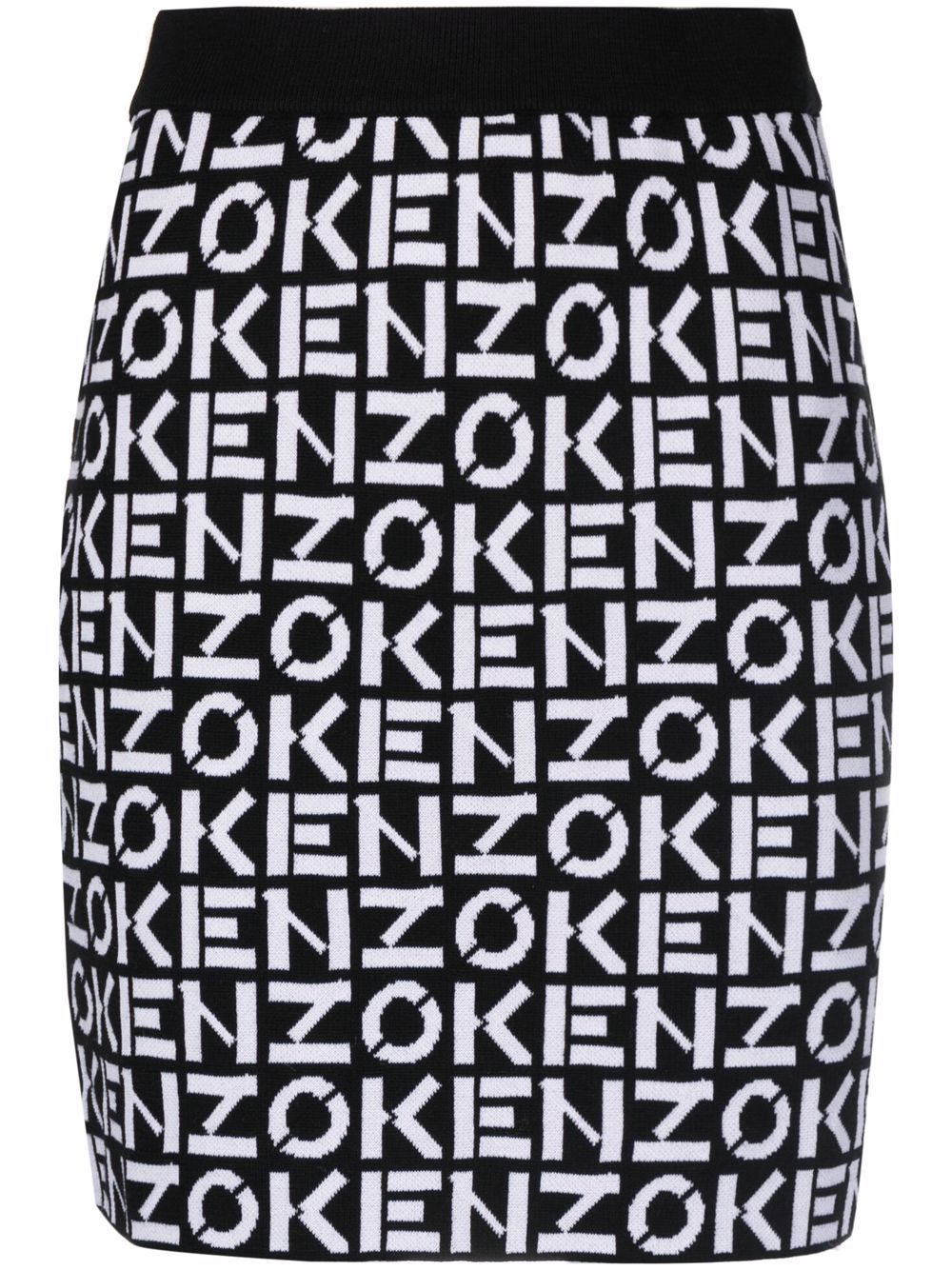 фото Kenzo monogram logo-knit mini skirt