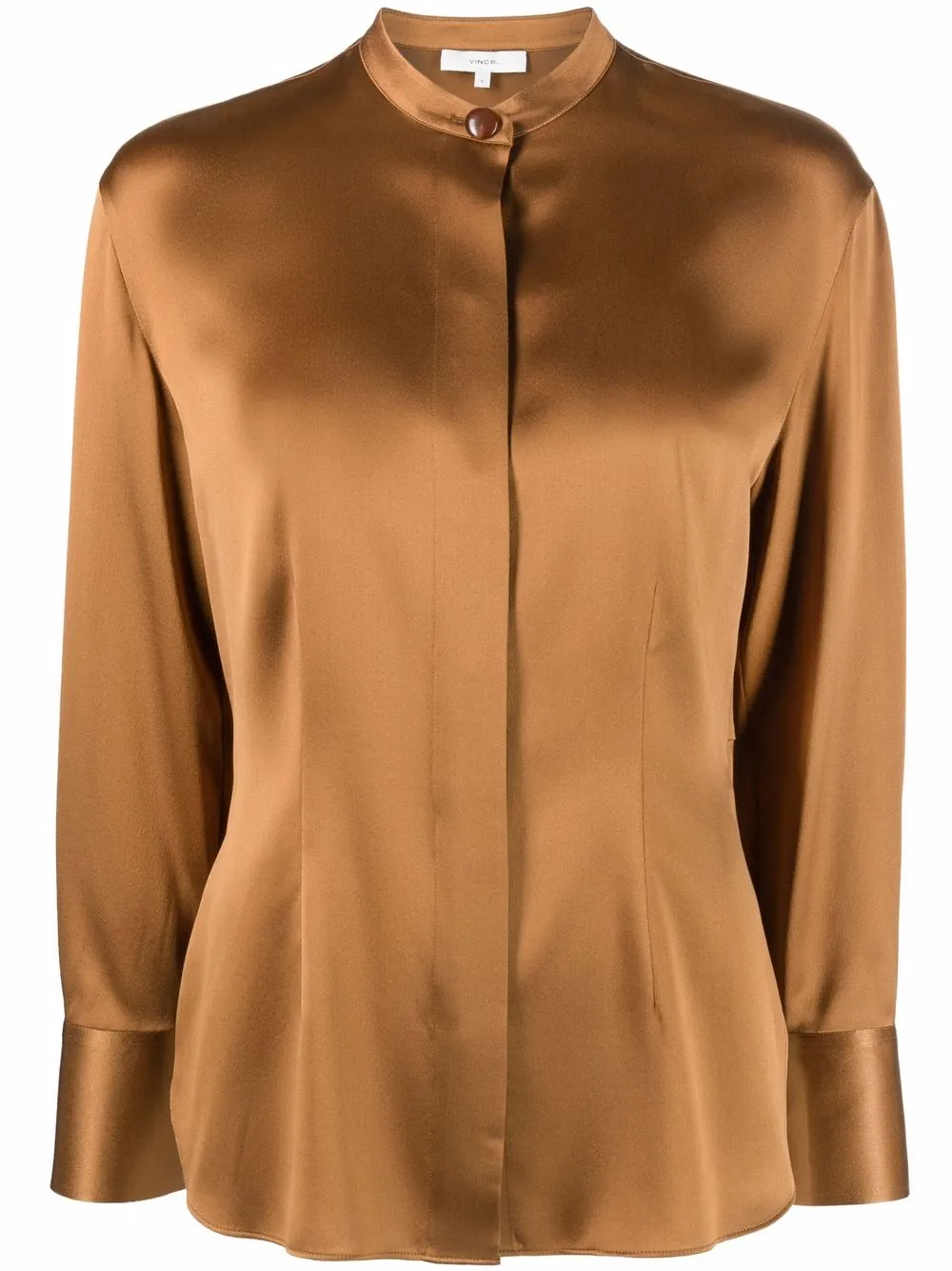 Vince шелковая рубашка с длинными рукавами