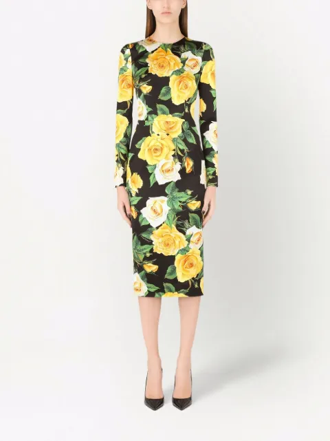 dolce gabbana floral midi dress