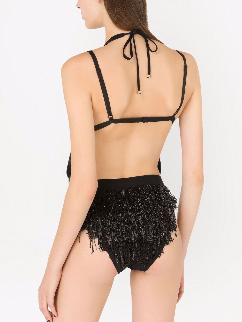 Dolce & Gabbana logo-tag fringed swimsuit Women