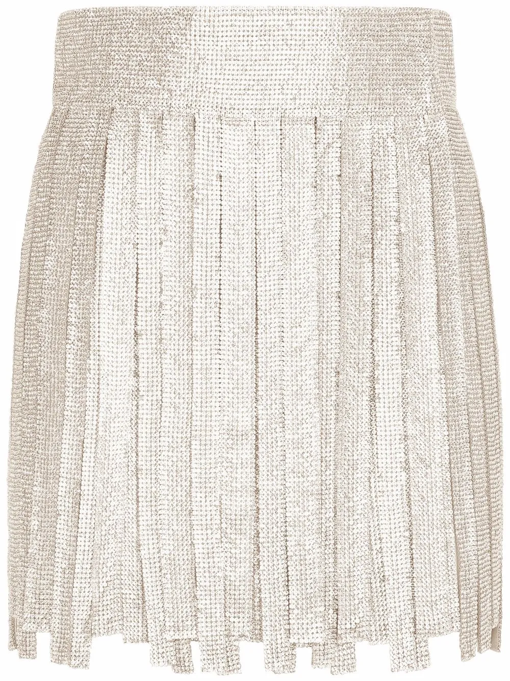 

Dolce & Gabbana rhinestone-embellished fringed mini skirt - White