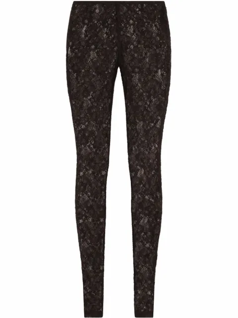 Dolce & Gabbana floral-lace slim-cut leggings