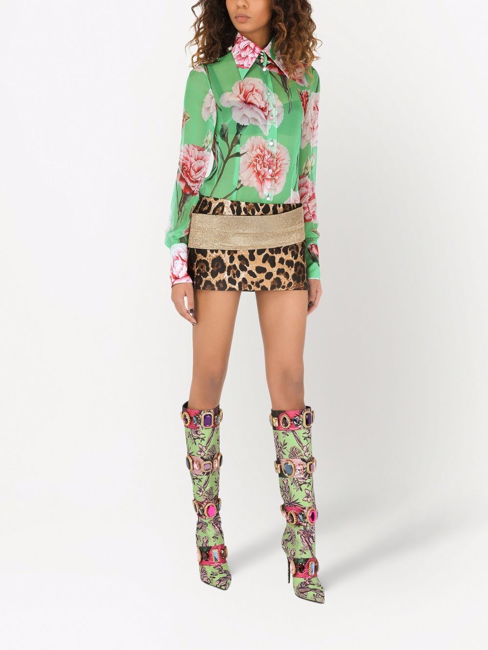 Dolce & Gabbana Blouse met bloemenprint - Groen