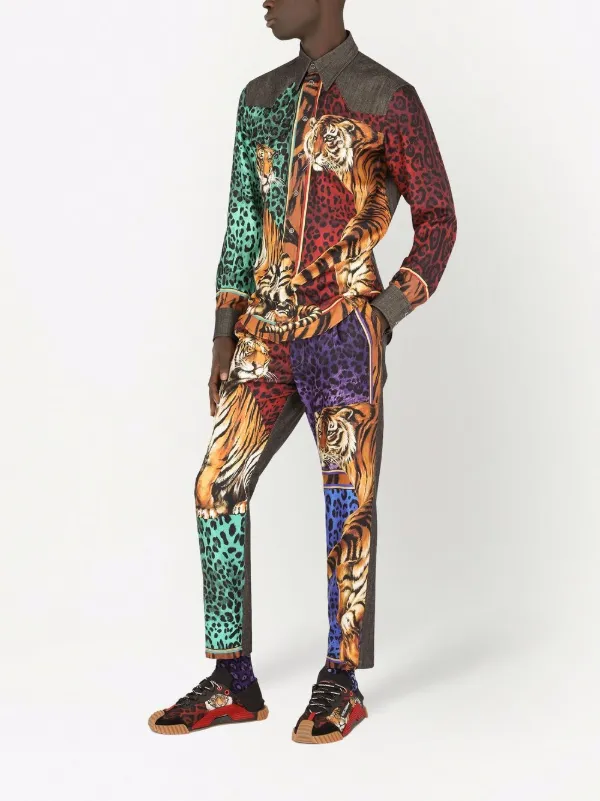 Dolce & Gabbana tiger-print Trousers | Orange | FARFETCH