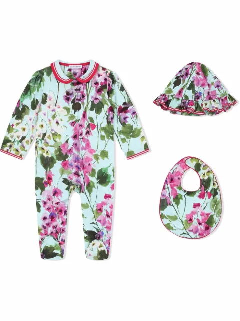 Dolce & Gabbana Kids طقم رومبر بطبعة زهرة