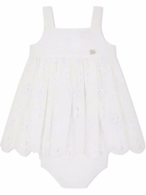 Dolce & Gabbana Kids broderie-anglaise poplin dress and bloomers set