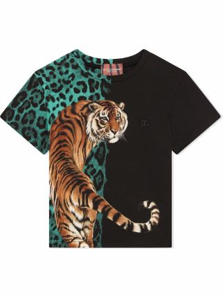 Gucci Gucci Tiger Logo Print T-shirt - Farfetch