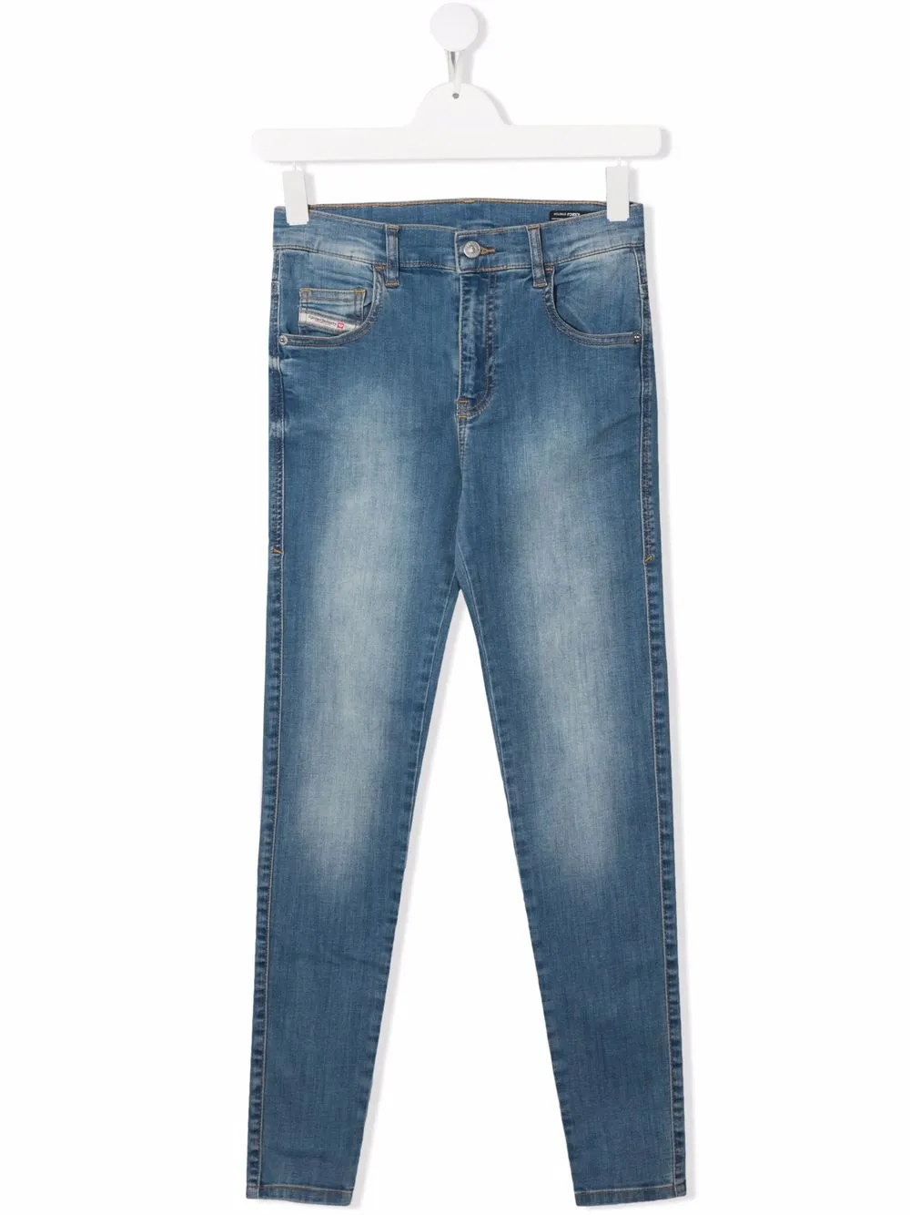 

Diesel Kids skinny jeans con tiro medio - Azul