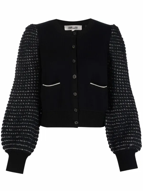 black balloon sleeve cardigan