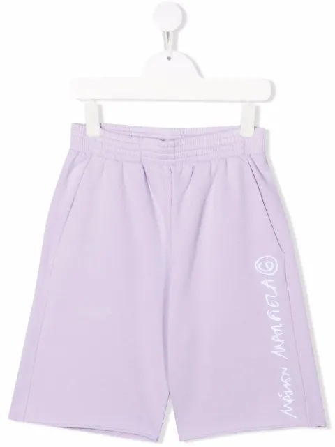 MM6 Maison Margiela Kids logo-print track shorts