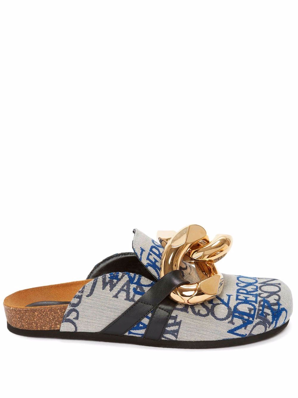 

JW Anderson mocasines con logo en jacquard y detalle de cadena - Azul