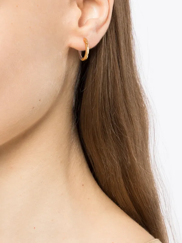 K18/K18WGリバーシブルフープピアス ピアス＊レザー風 ゴールド