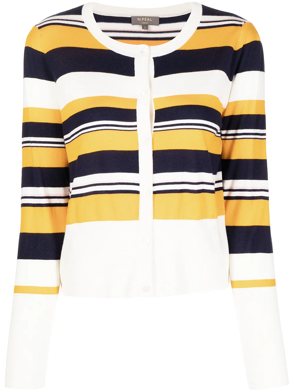 

N.Peal stripe-pattern cardigan - Yellow