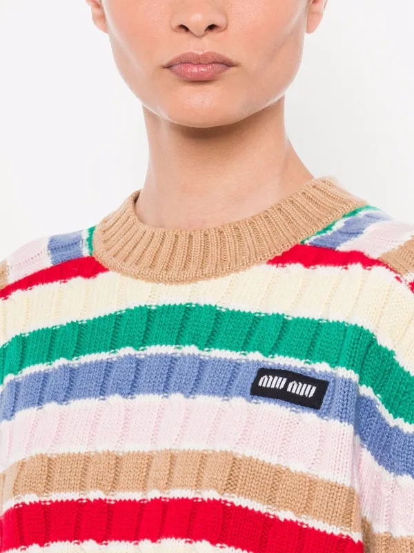 Miu Miu boxy striped cashmere jumper 