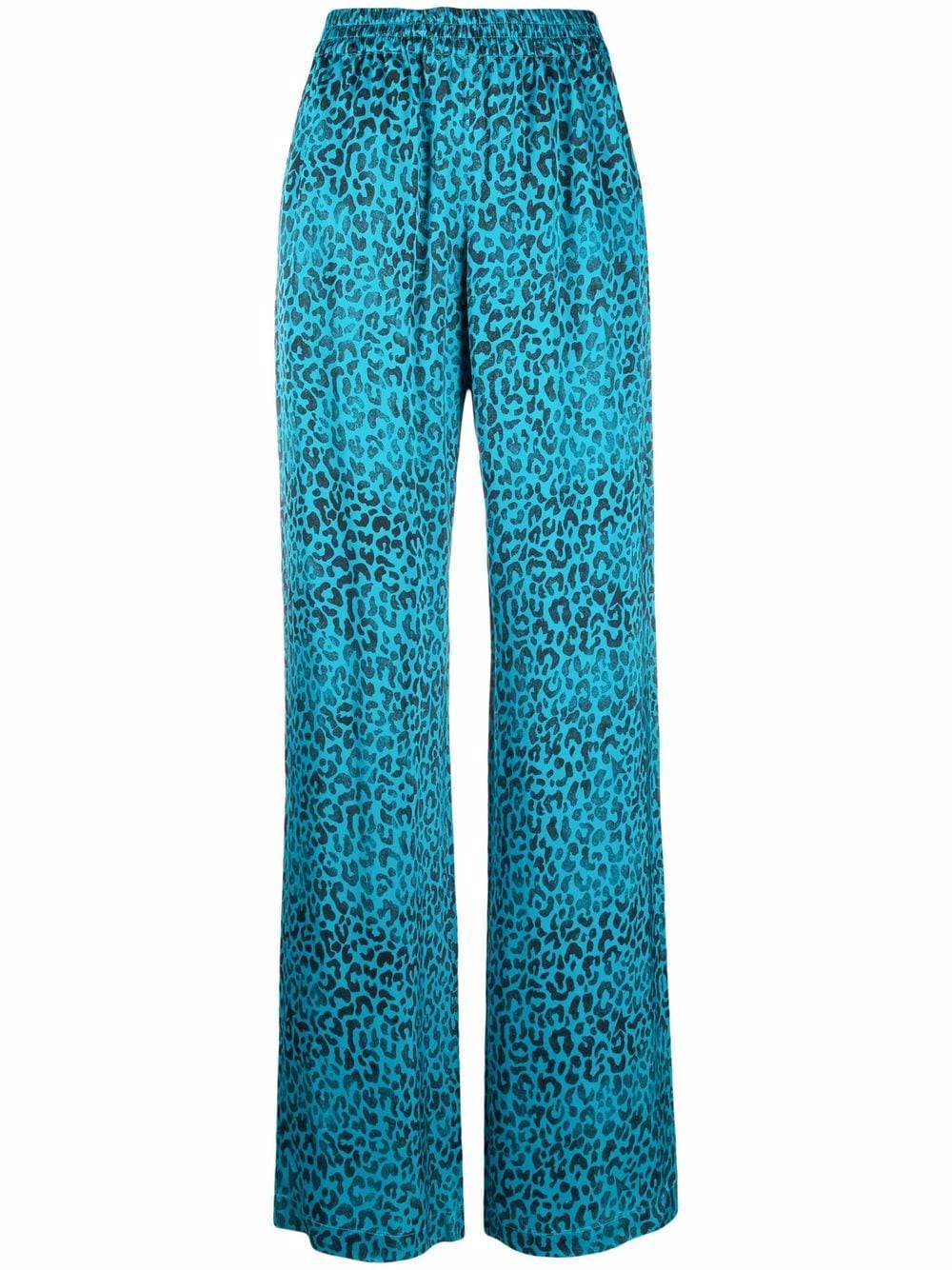 golden goose pantalon droit à imprimé léopard - bleu