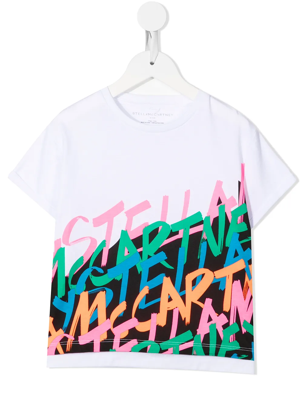 Stella Mccartney Kids' Logo Crew-neck T-shirt In White