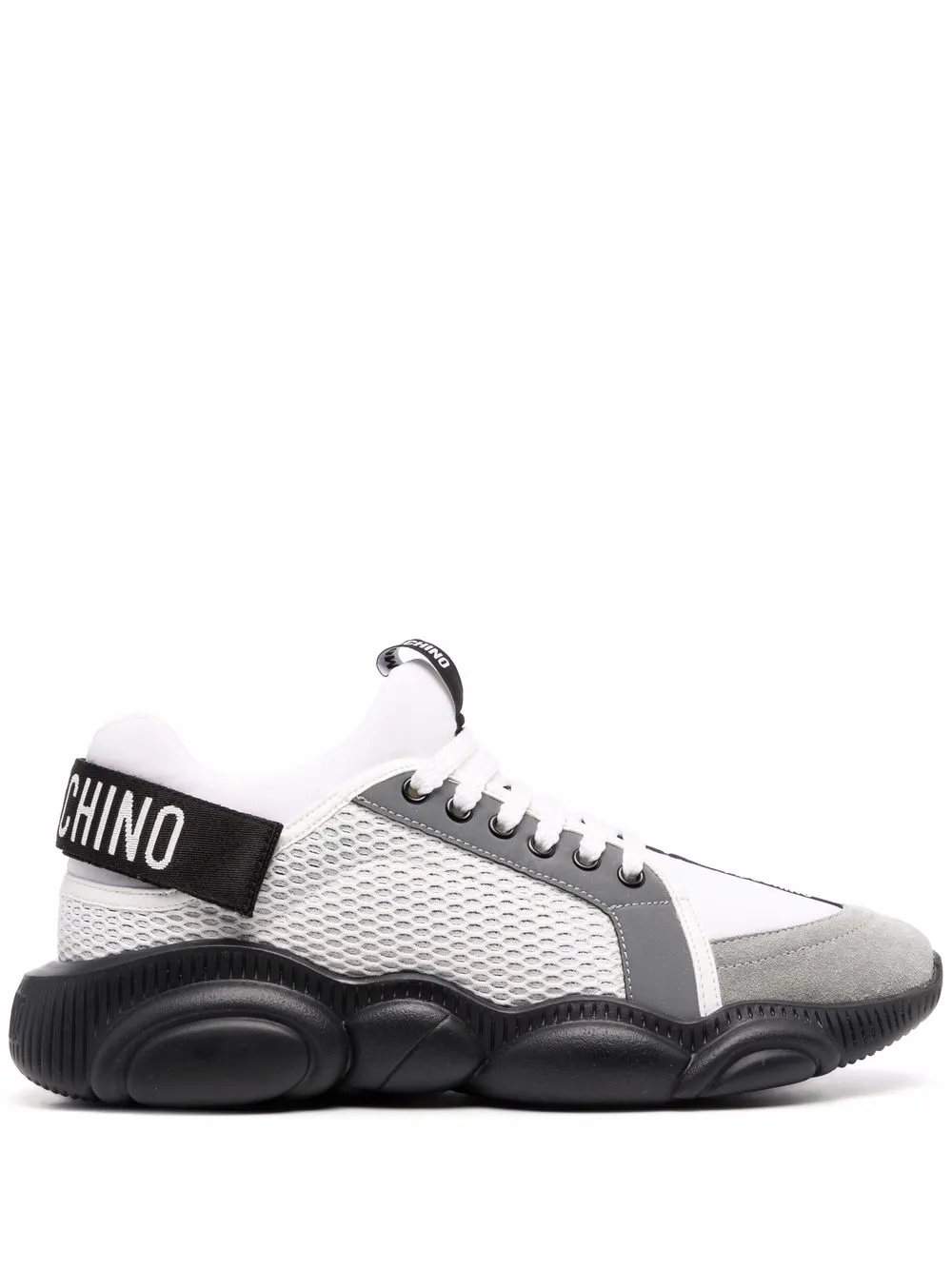 

Moschino tenis con paneles de malla - Blanco