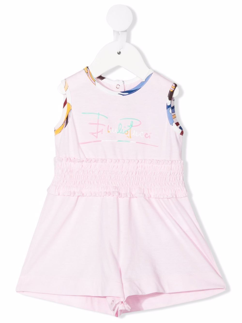 

PUCCI Junior romper sin mangas con logo bordado - Rosado