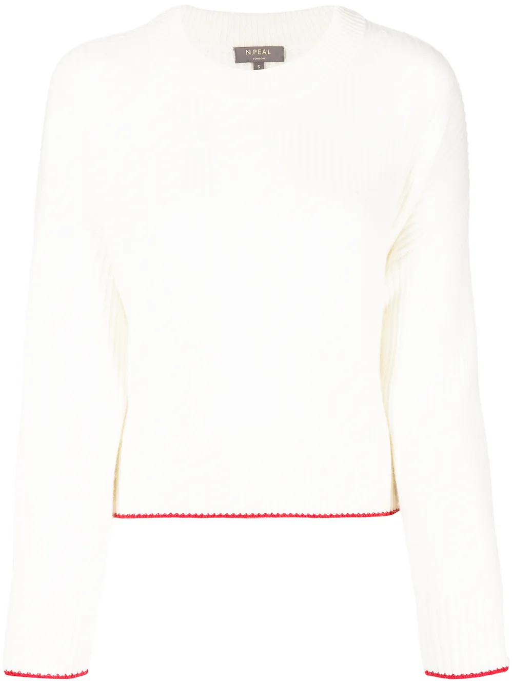 

N.Peal ribbed-knit organic cashmere jumper - White