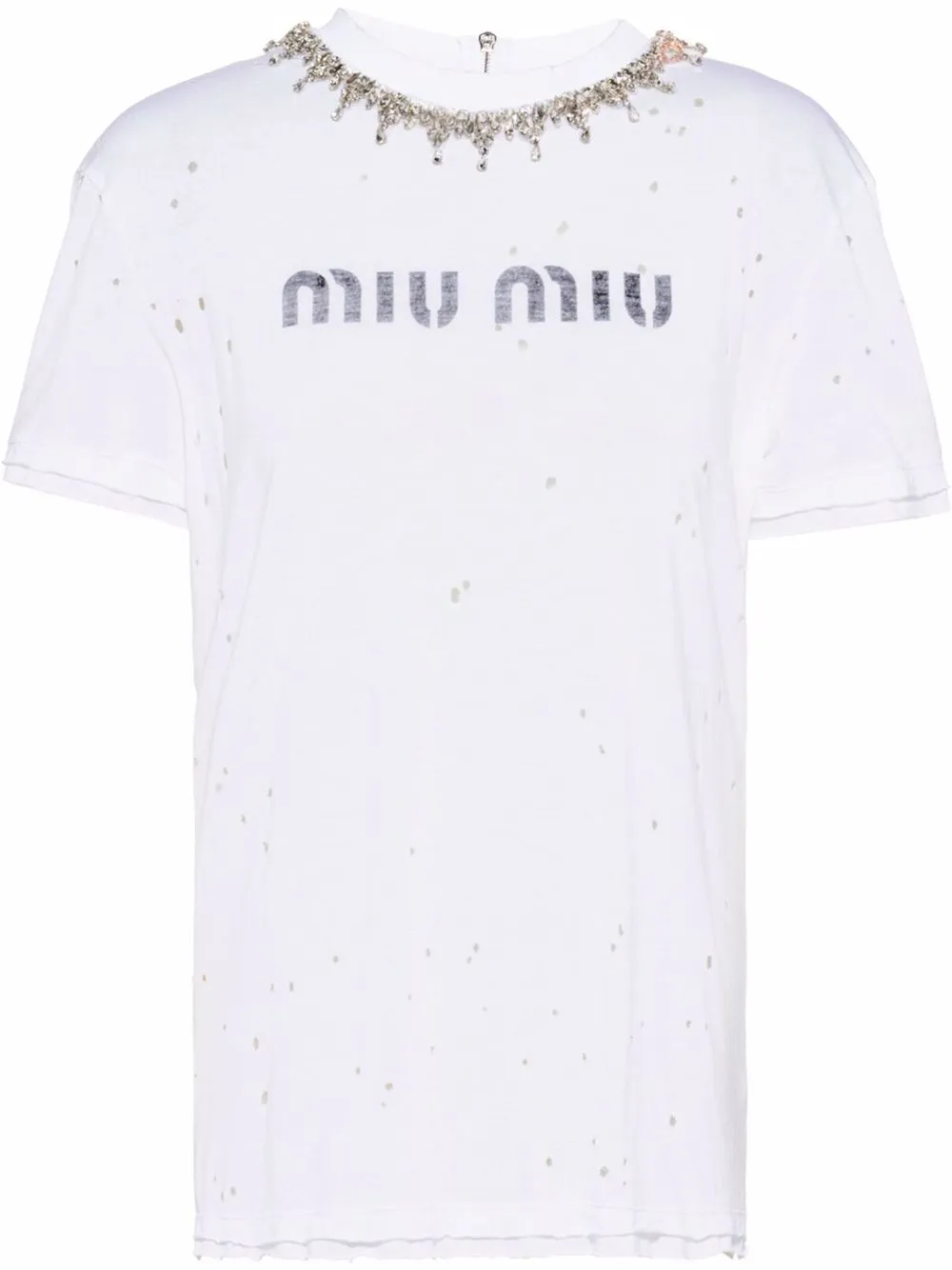 Miu Miu crystal-embellished Cotton T-Shirt - Farfetch