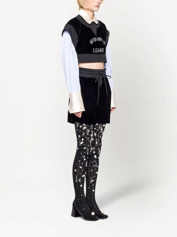 Miu Miu ベルベット クロップド Tシャツ 通販 - FARFETCH