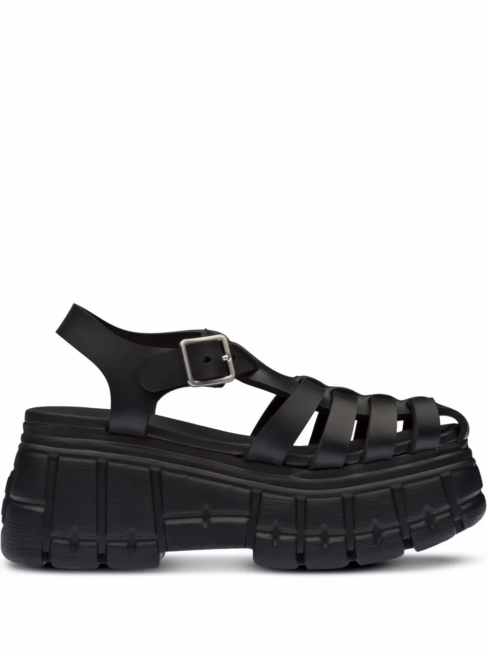 

Miu Miu flatform caged sandals - Black