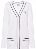 Prada V-neck silk cardigan - White