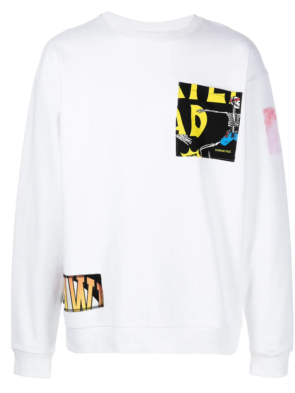 

MARKET Overlocked patchwork crewneck sweatshirt - White