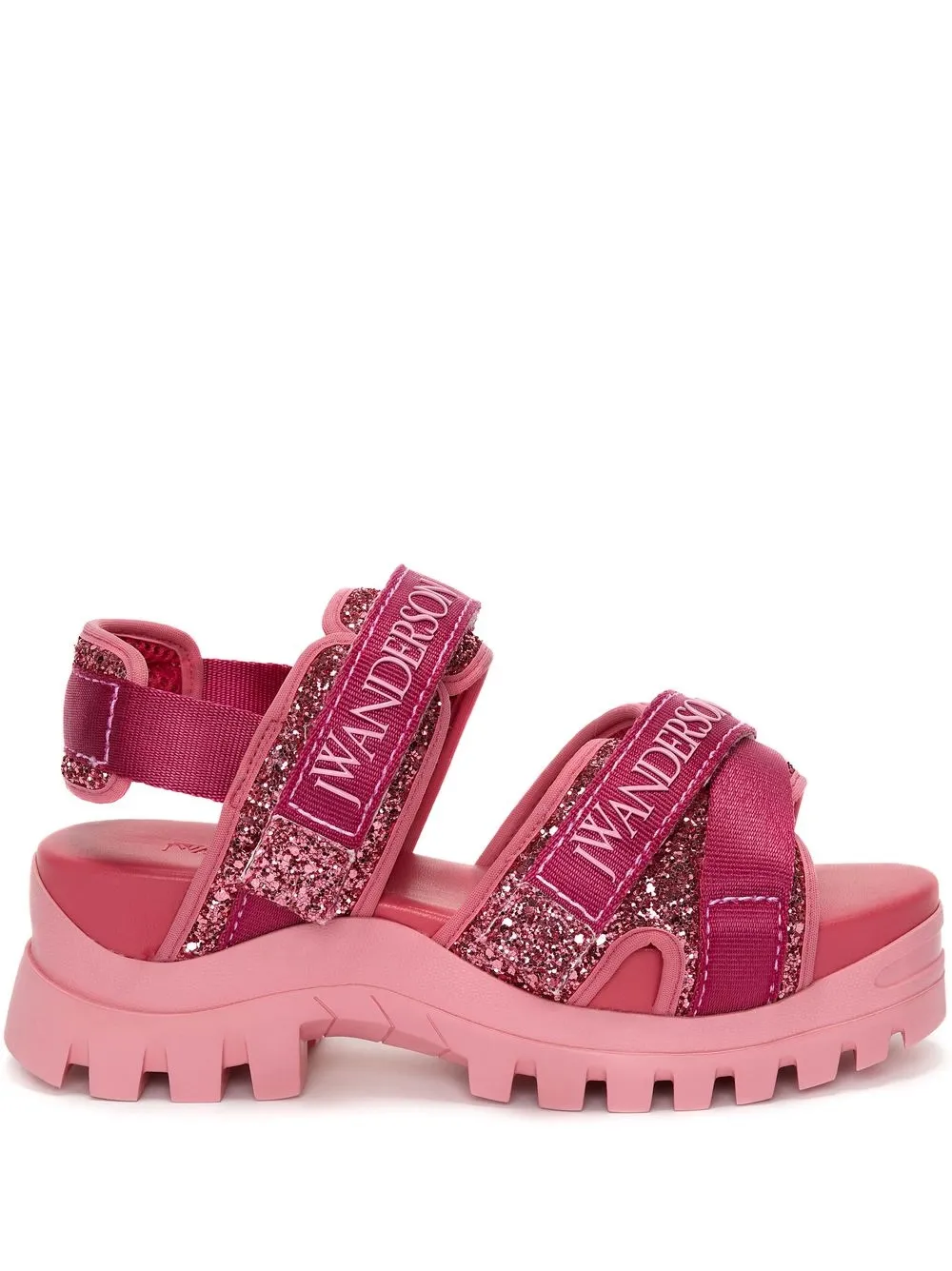 

JW Anderson sandalias con suela gruesa y glitter - Rosado