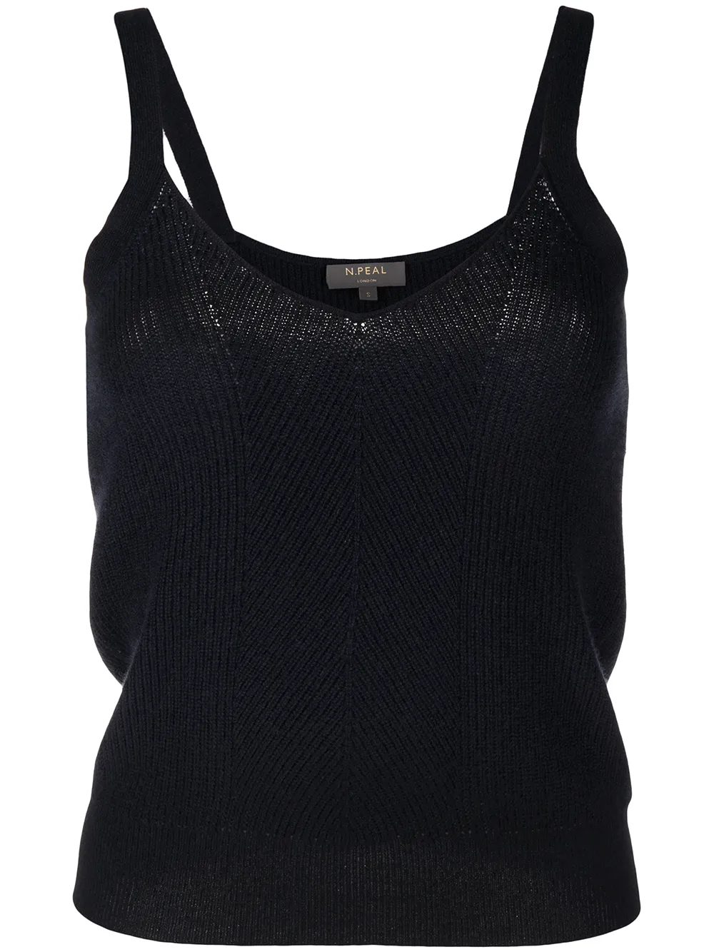 N.Peal top tejido con cuello en V - Negro