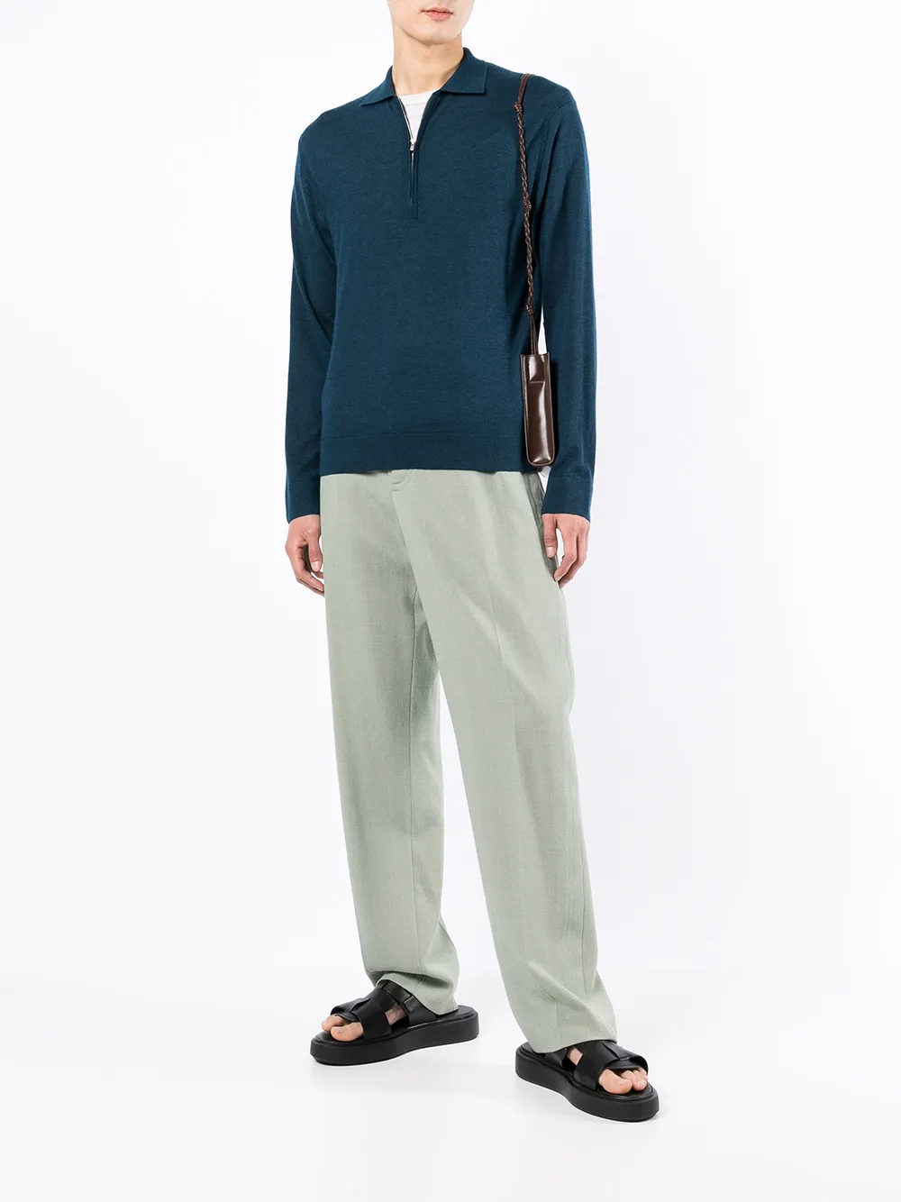 N.Peal Trui met rits - Blauw