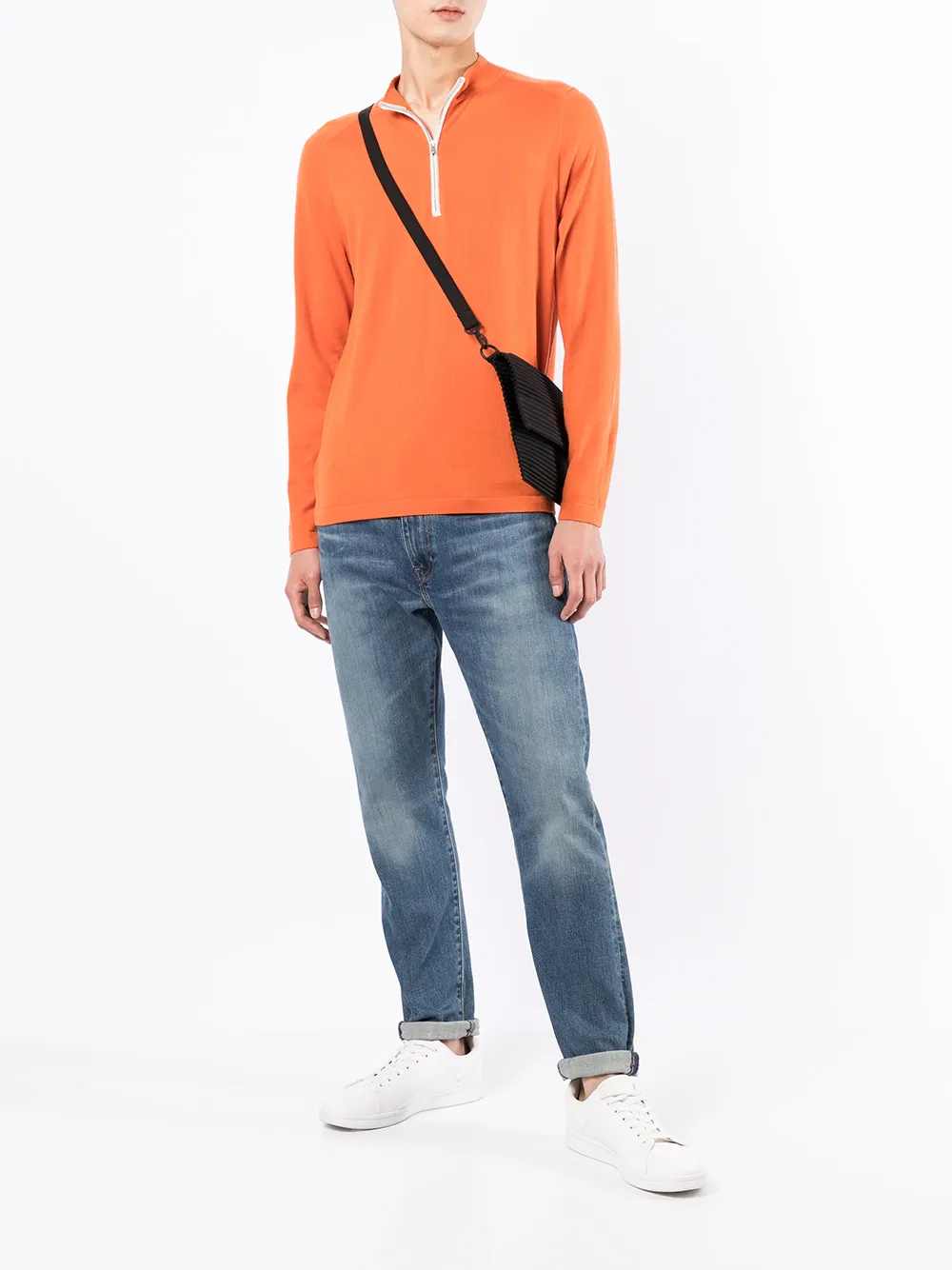 N.Peal Trui met ritsdetail - Oranje
