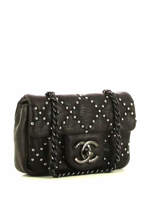 CHANEL Pre Owned 2014 Mini Timeless Studded Shoulder Bag Black FARFETCH UK