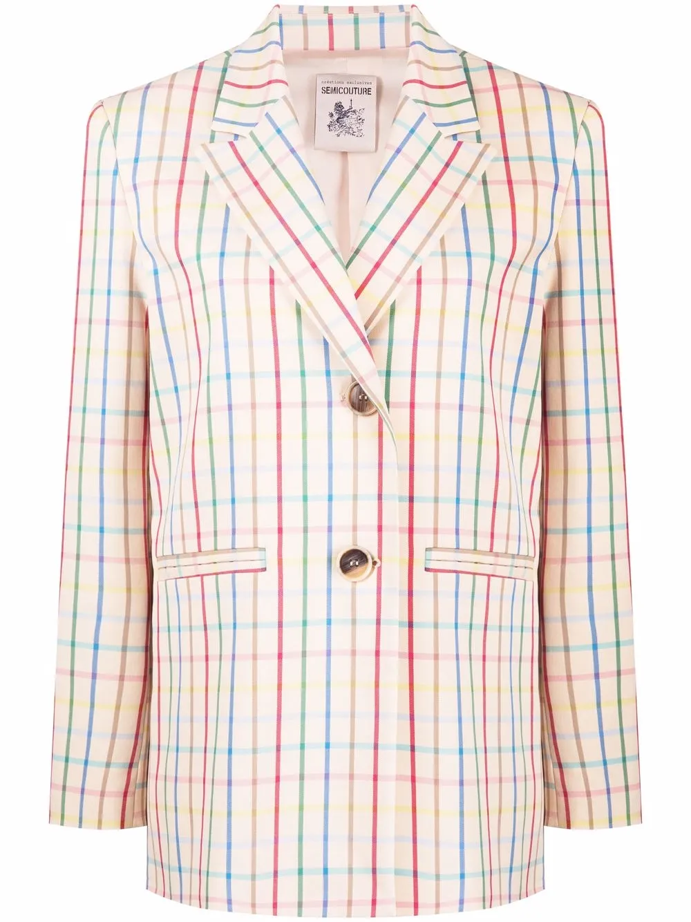 

Semicouture Perrine checked blazer - Neutrals