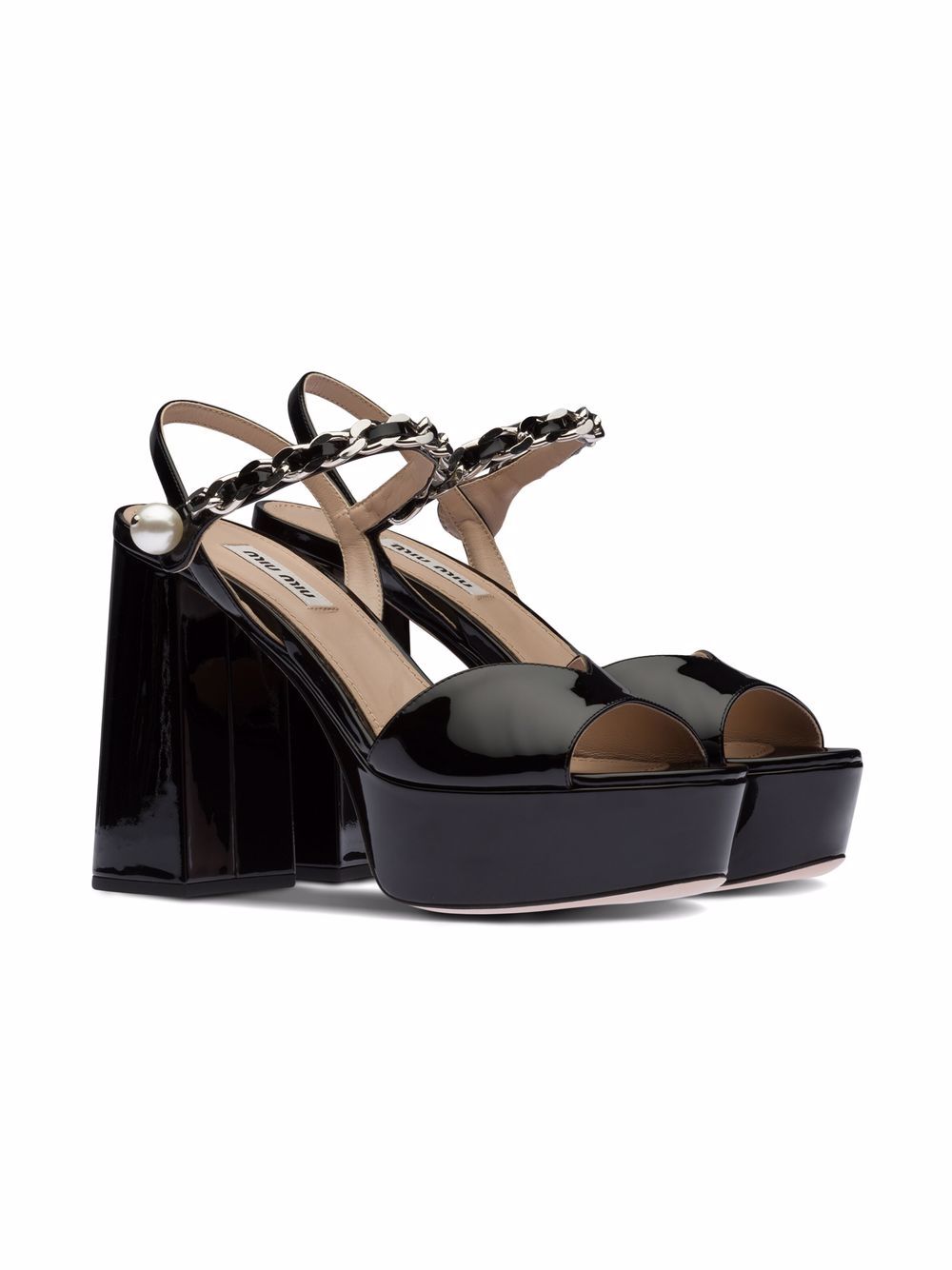 Miu Miu Patent Leather Platform Sandals - Farfetch