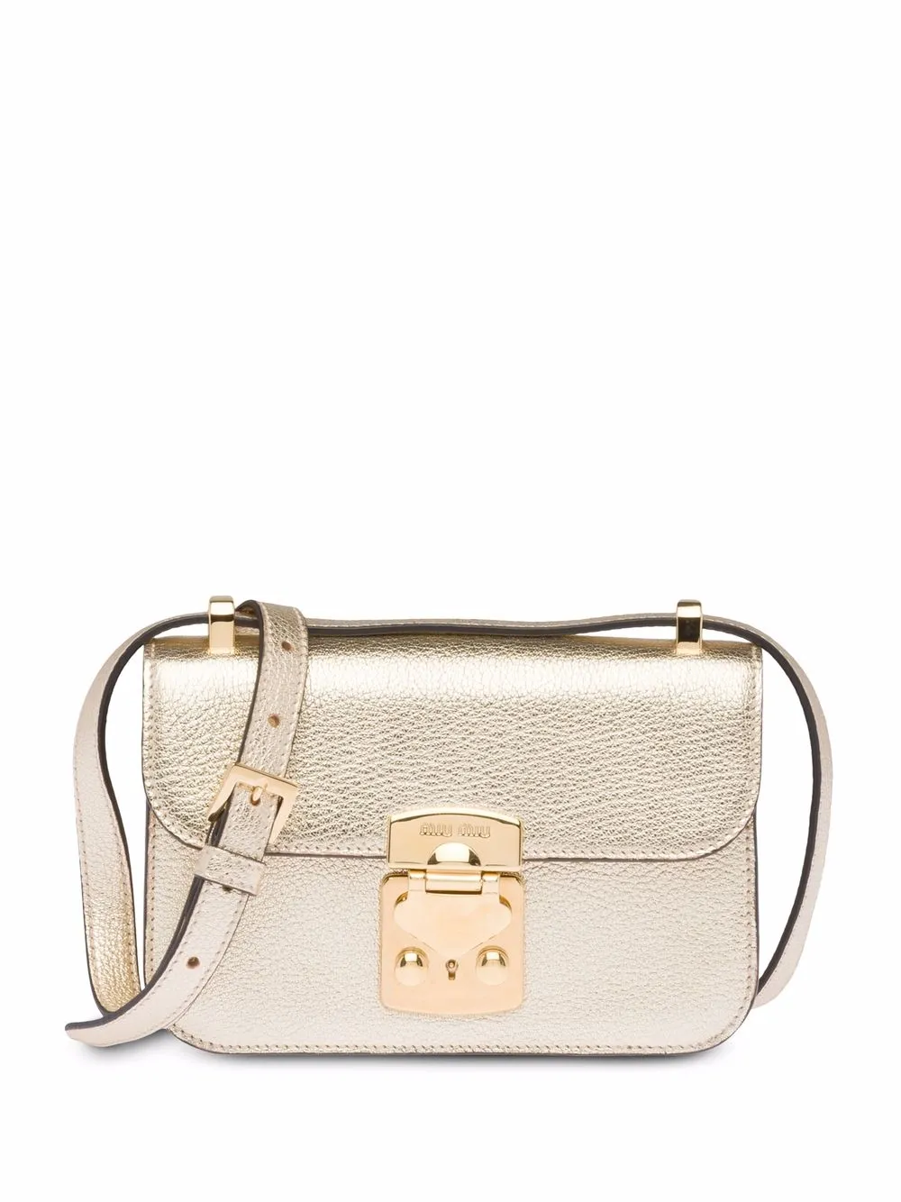 

Miu Miu bolsa de hombro de piel madrás - Dorado