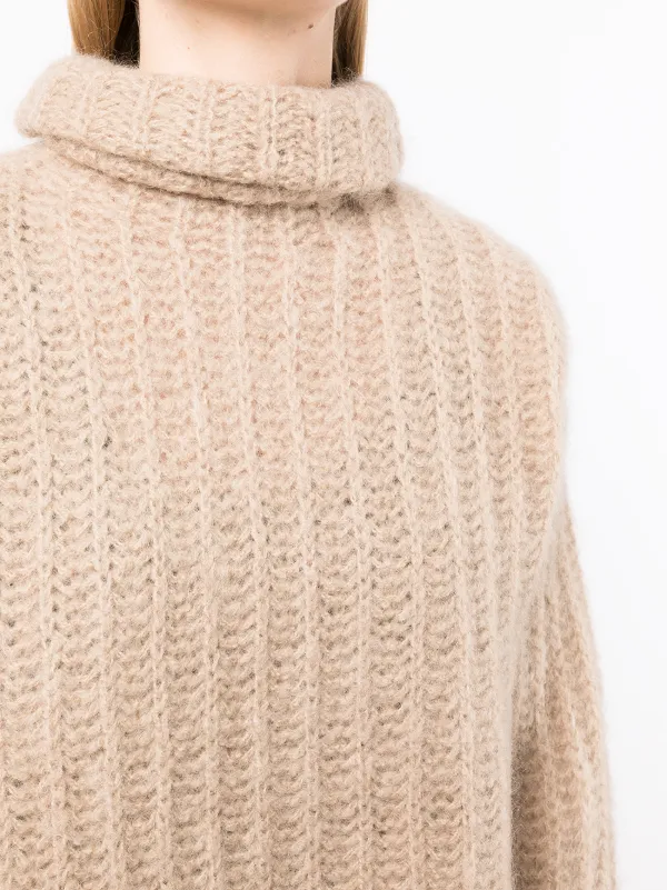 Joseph Chunky-Knit Roll-Neck Jumper - Brown