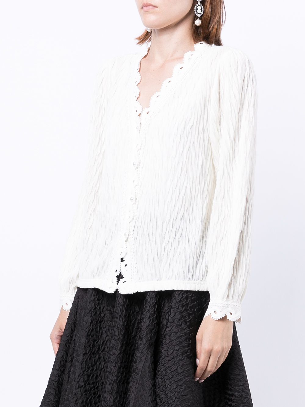 фото B+ab scallop-neck knitted cardigan