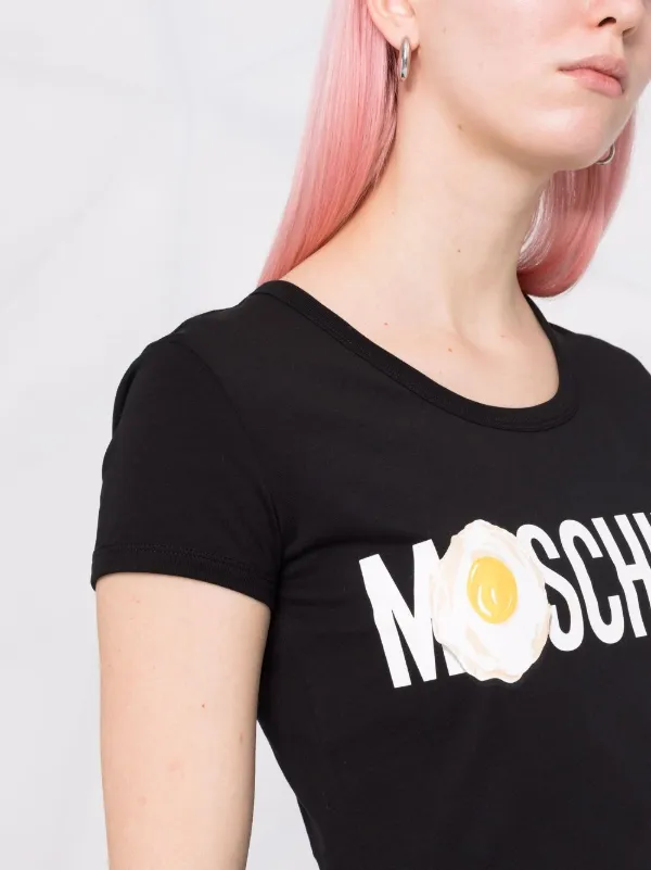 【関税込み】Moschino ブラック ロゴプリント Tシャツ Moschino ロゴ Tシャツ | ブラック | FARFETCH JP
