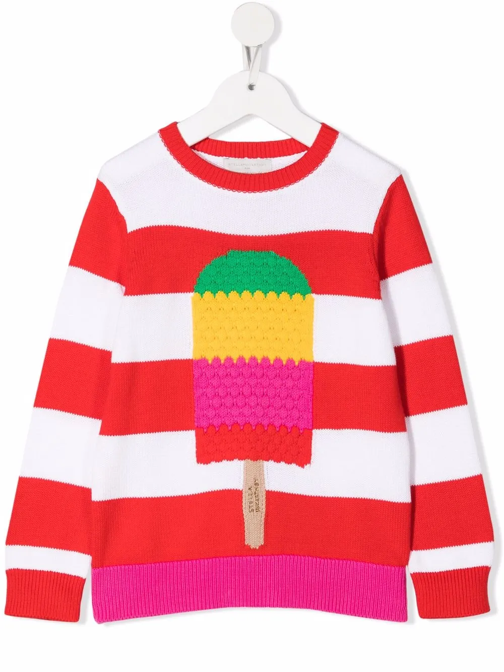 

Stella McCartney Kids suéter tejido con motivo de helado - Rojo