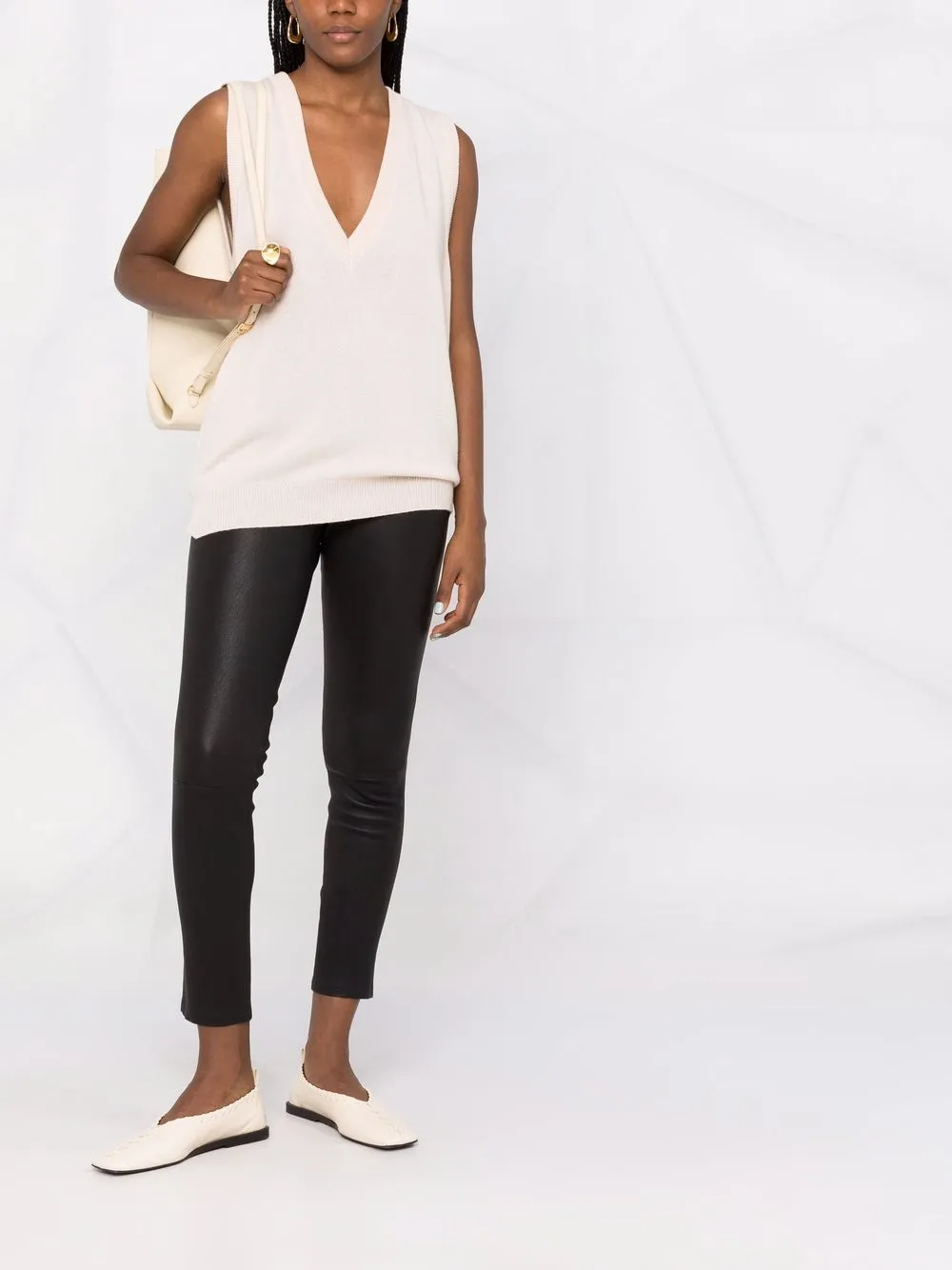 Theory Cropped Leather Trousers - Farfetch