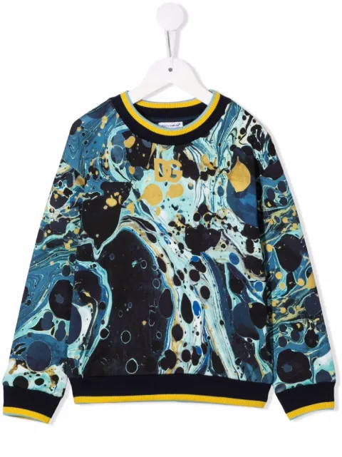 Dolce & Gabbana Kids سويت شيرت بطبعة دوامة ملونة