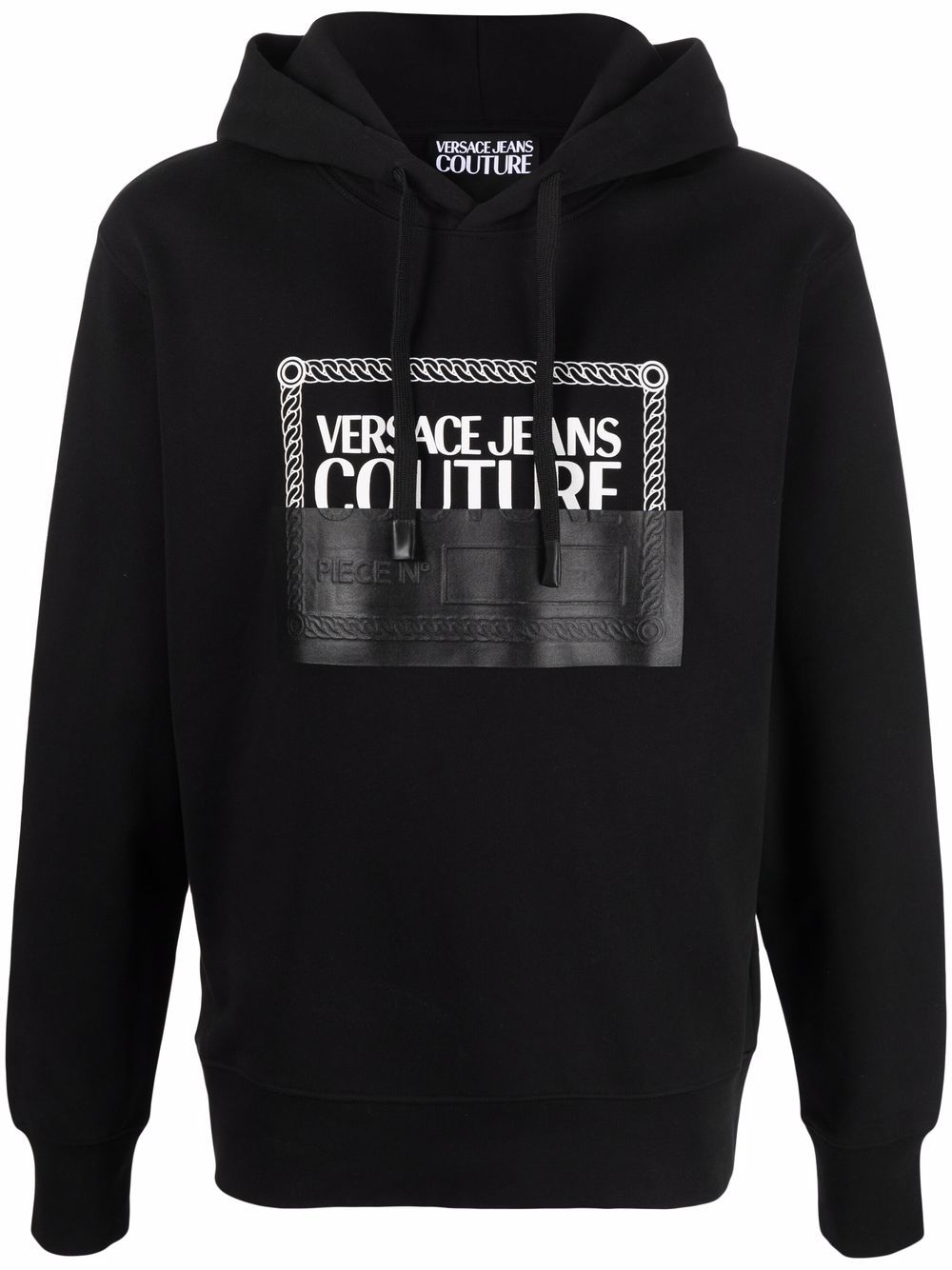 Versace Jeans Couture logo-print cotton hoodie - Black