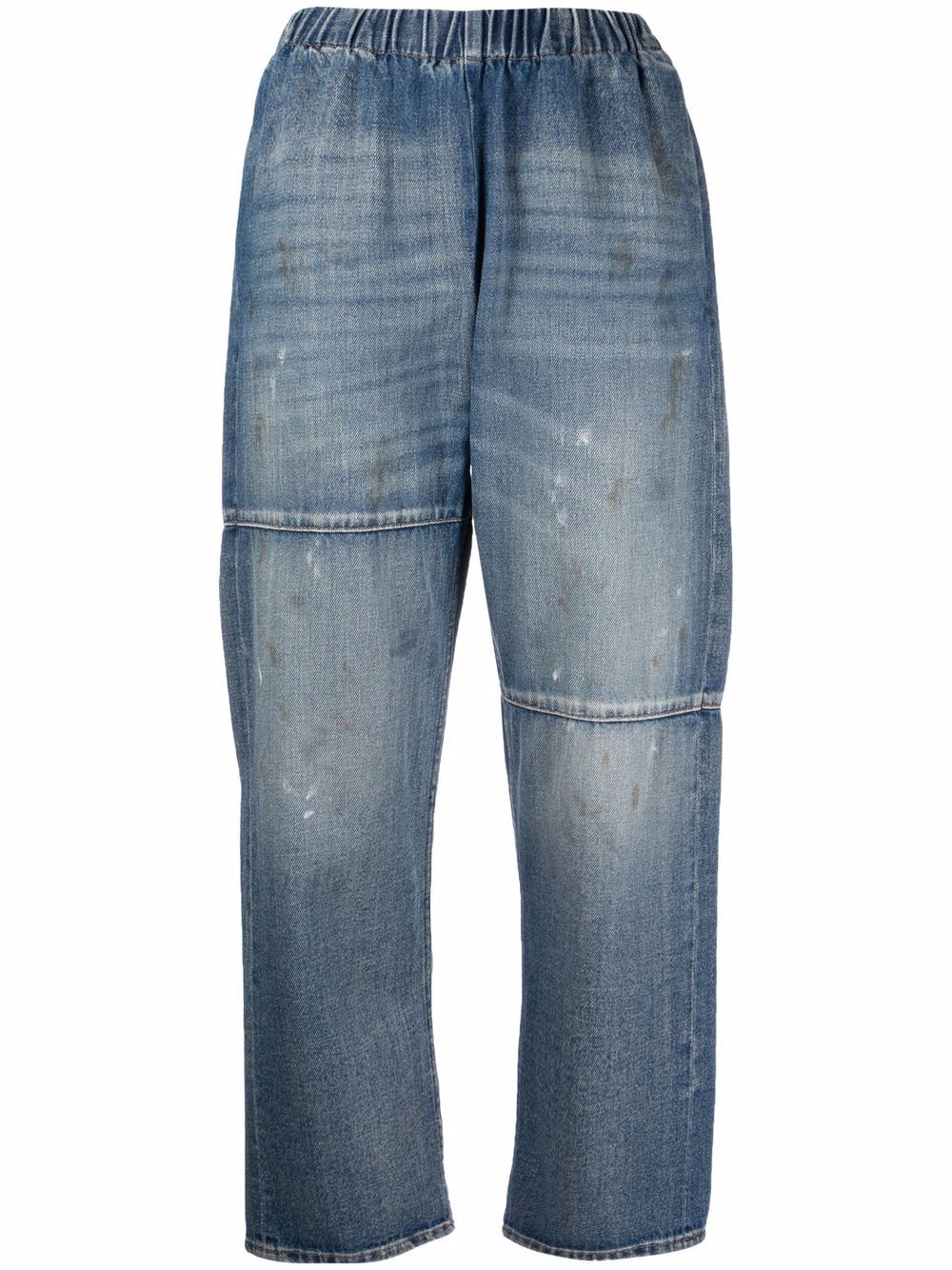 фото Mm6 maison margiela укороченные джинсы с эластичным поясом