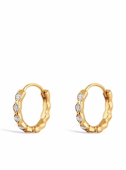 Dinny Hall 14kt yellow gold Rosemary diamond huggie earrings