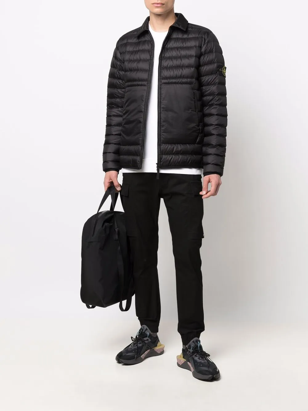 фото Stone island пуховик с нашивкой-логотипом