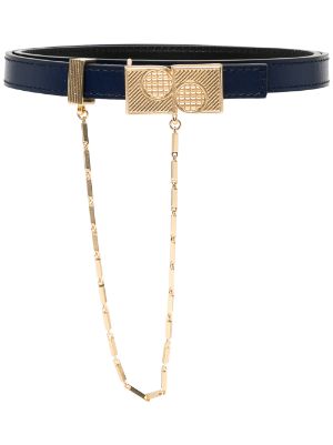 leather belt with chain detail