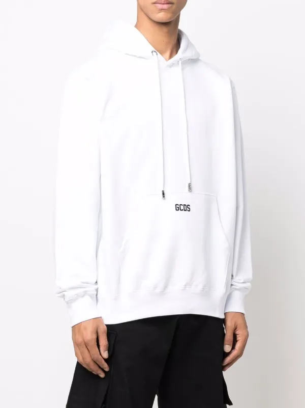 GCDS 'College’ hoodie White GCDS logo-print Cotton Hoodie | White | FARFETCH PL