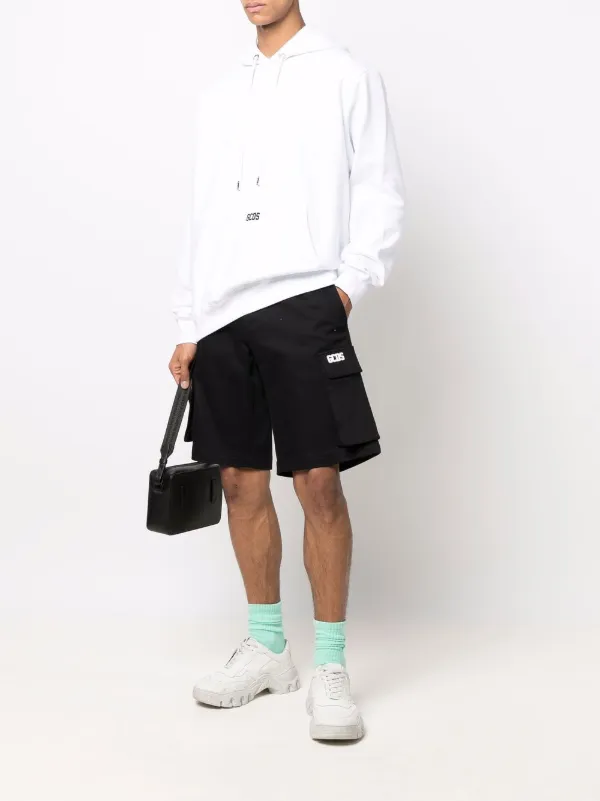 GCDS logo-print Cotton Hoodie | White | FARFETCH PL