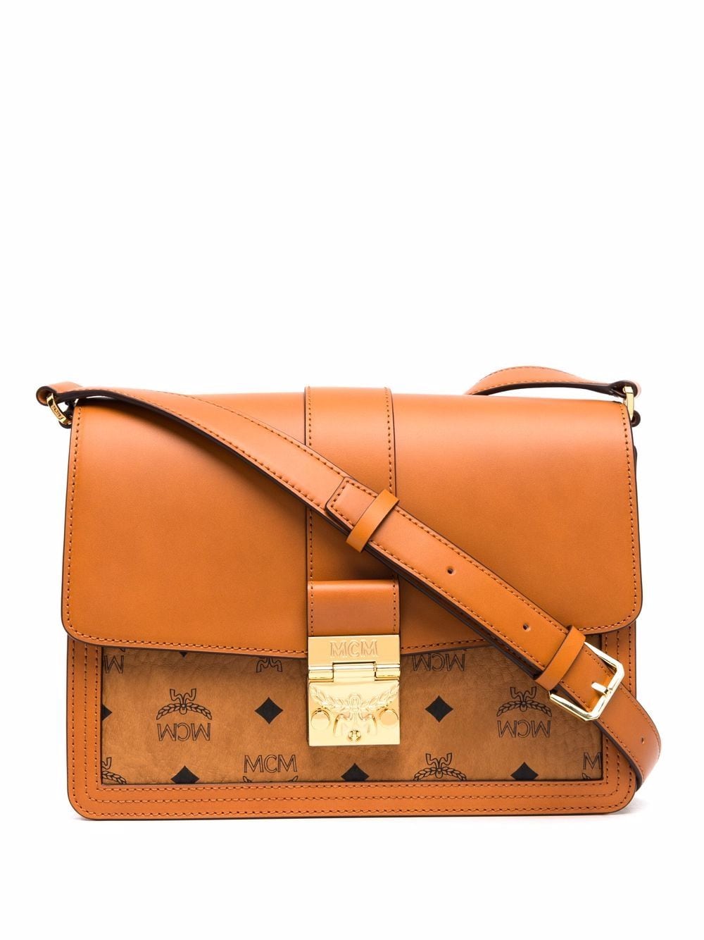Mcm Tracy Leather Crossbody Bag In Brown